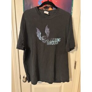 Bleeding Through Trustkill Records T Shirt Mens Black Graphic Print